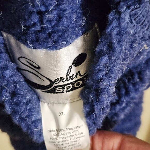 Serbin Sport New Blue Sherpa Reversible Coat Size XL - Picture 11 of 11